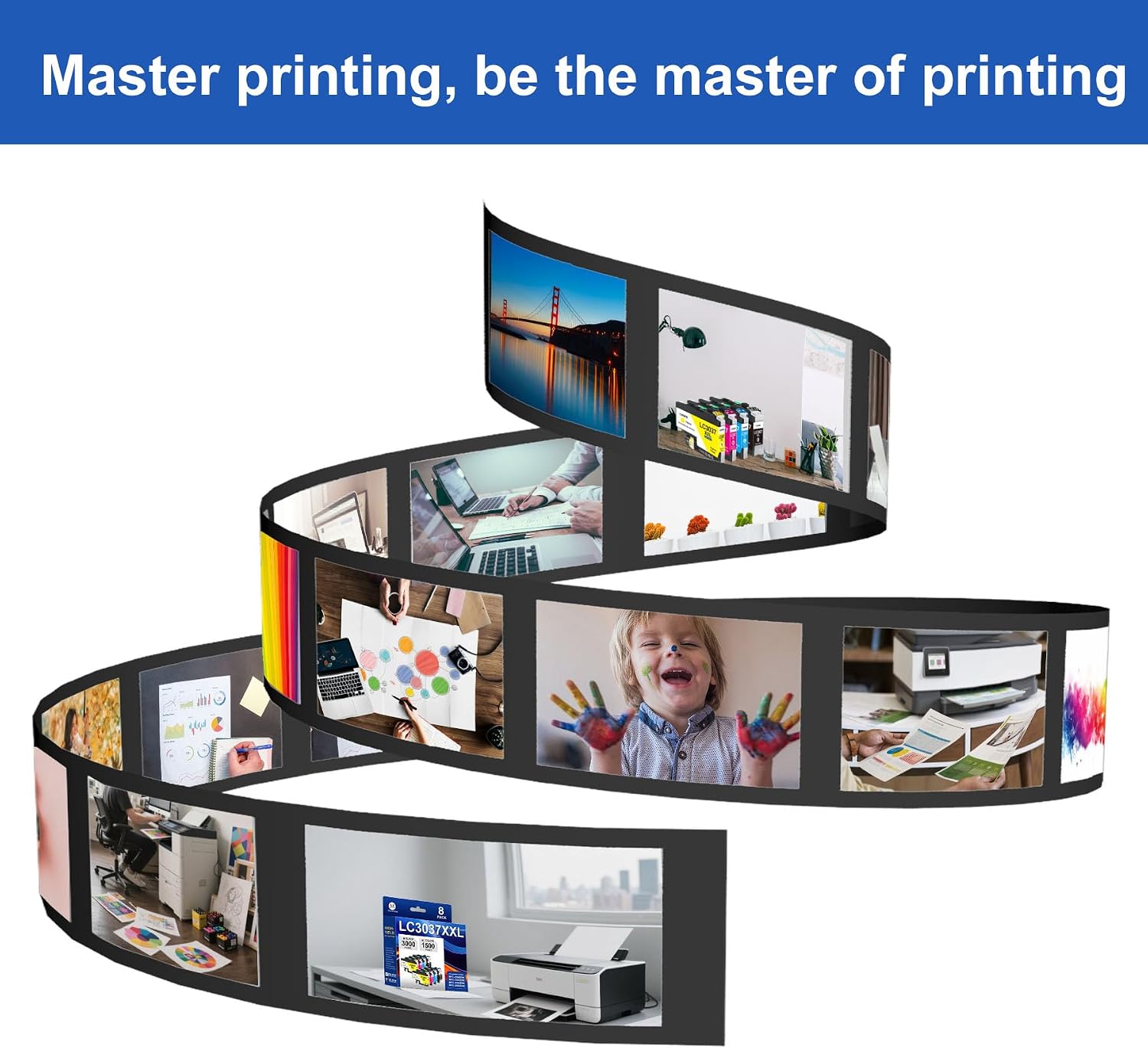 LC3037 LC3037XXL Ink Cartridges 8 Pack Replacement for Brother LC3037XXL with Super High-Yield Work for MFC-J5945DW MFC-J5845DW MFC-J5845DWXL MFC-J6545DW MFC-J6545DWXL MFC-J6945DW Printers