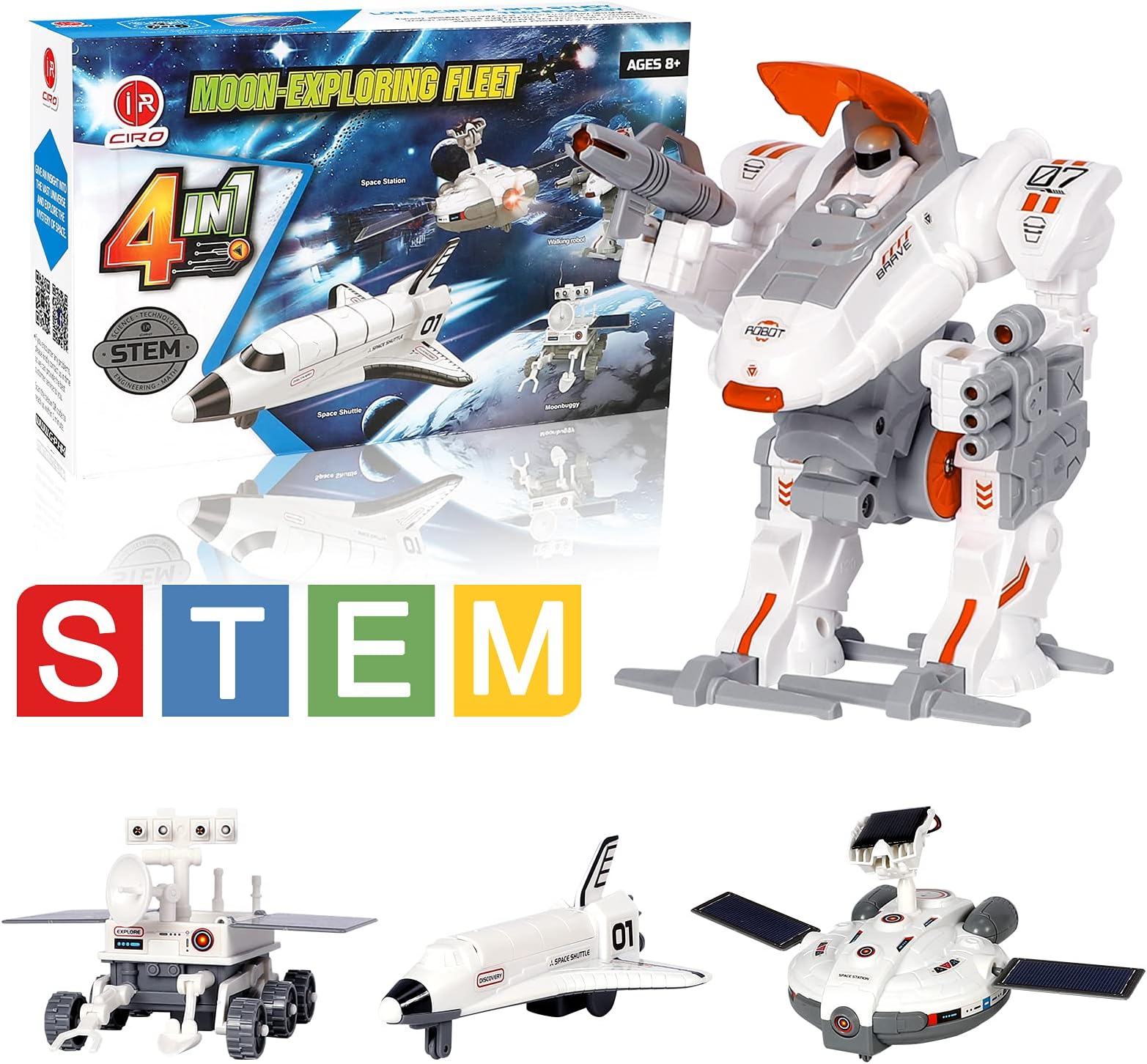 CIRO Toys Space Shuttle, 4-in-1 Solar Power Robot Kit