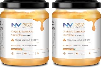 Nutravilla Bamboo Murabba With Raw Forest Honey Bans ka Murabba | Supports Height Increase, Boost Digestive Health, Immunity Booster, Sugar Free | 2 Jars Of 450 Gram Jar Each