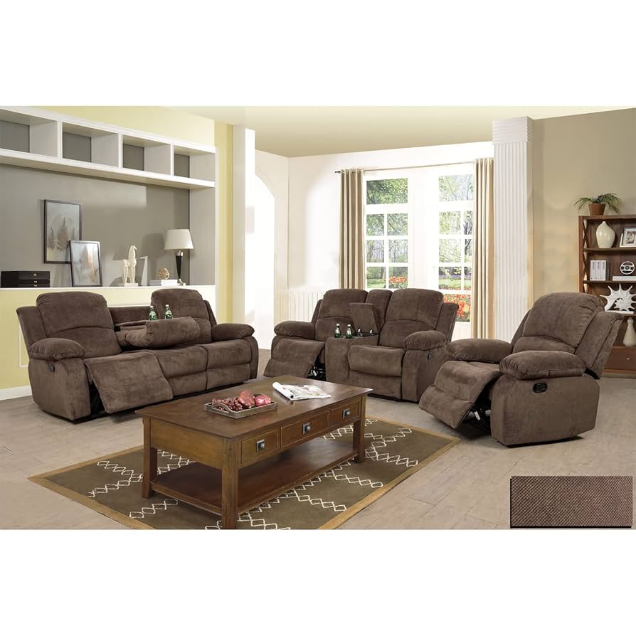 Amazon.com: A Ainehome 3 Piece Set Corduroy Recliner Sofa
