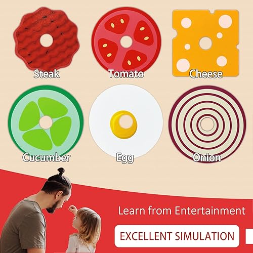 Miniatura 2 de Juguetes Montessori para niños pequeños de 3, 4 y 5 años, juguete de simulación, comida falsa para niños de 3 a 5 años, bloques de construcción