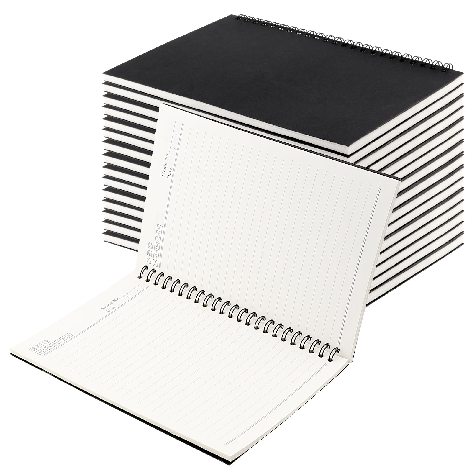Bloc-notes A5 spirale avec pages lignées et couverture kraft noir pour notes de bureau - 8