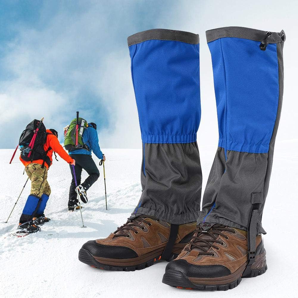 1 Pair Snow Boot Gaiter Waterproof Elastic Legging Wraps Hiking Camping Climbing Shoe Cover (Blue) : Sports & Outdoors