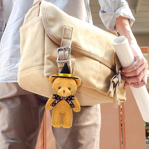 Miniatura 6 de 24 piezas de mini oso de Halloween a granel, oso de peluche con gorra, regalo para ella, para él, pequeño regalo de Halloween, llavero de bricolaje,