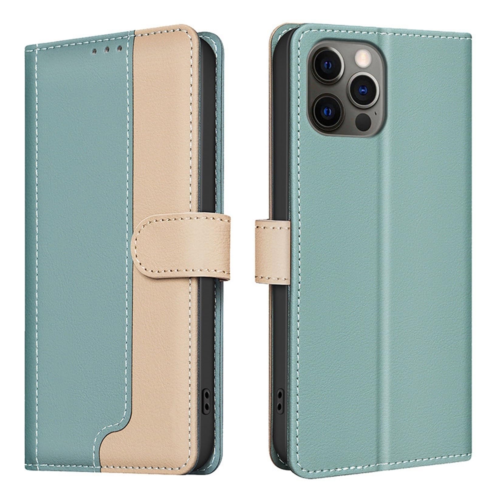 Coque portefeuille iPhone 16 Pro l'accessoire vert idéal pour visionner vos vidéos de voyage