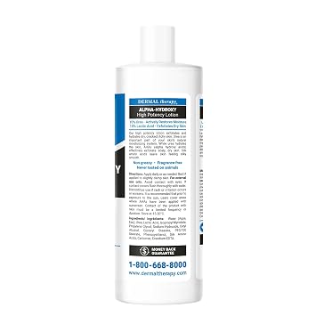 Alpha Hydroxy Hochwirksame Lotion für trockene Haut - 473ml 10% Harnstoff und 10% Milchsäure Körperlotion für zarte Haut Feuchtigkeitsspendende und peelende Hautpflege Parfümfrei