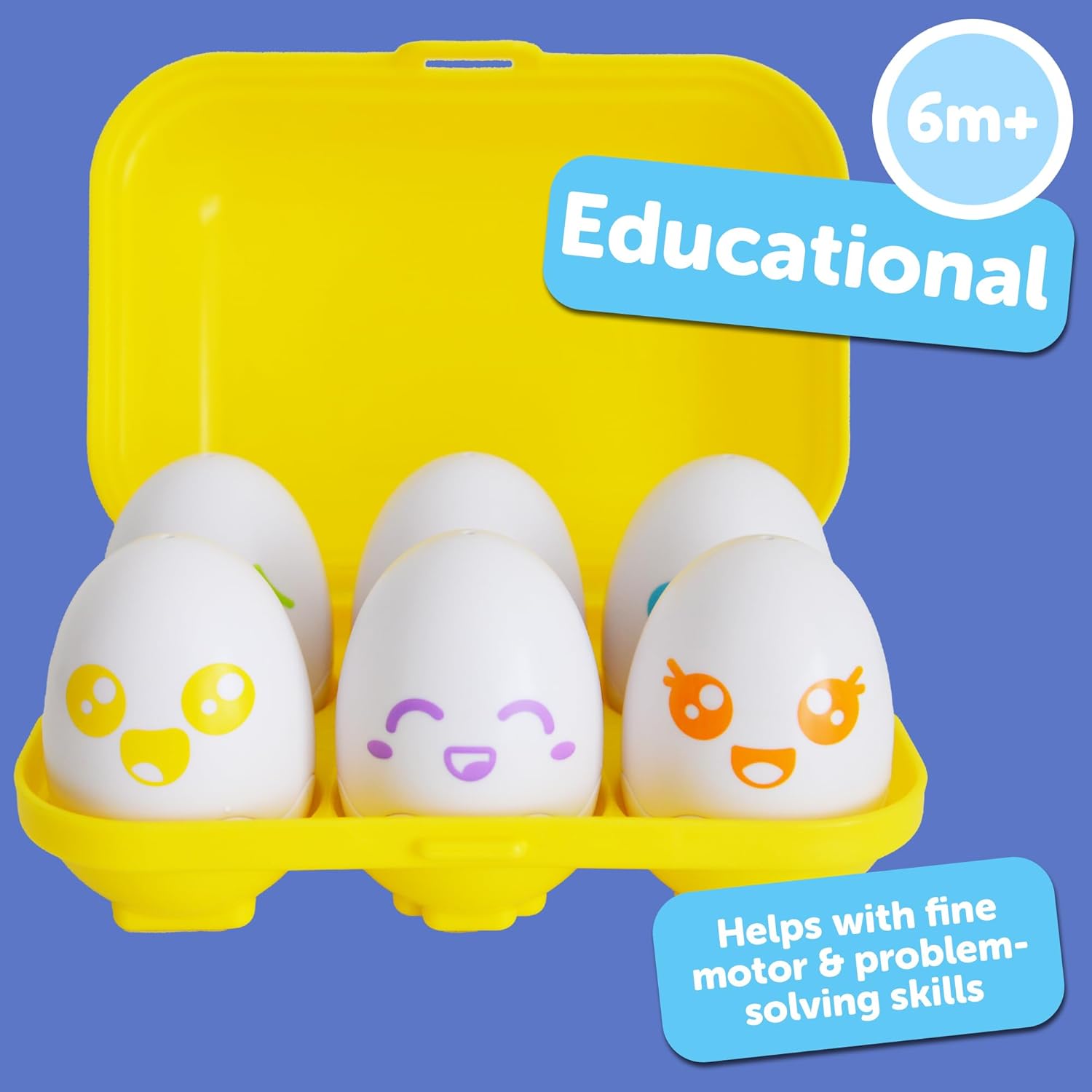 TOMY Toomies Hide & Squeak Eggs Toddler Toys - Matching and Sorting Games - Toddler Sensory Toys for Hand Eye Coordination and Color Recognition - Ages 6 Months and Up