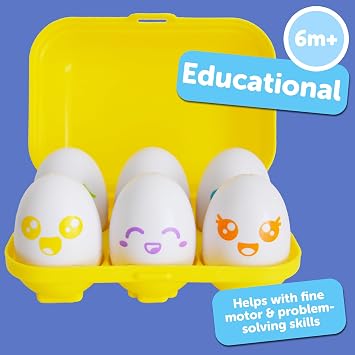 TOMY Toomies Hide & Squeak Eggs Toddler Toys - Matching and Sorting Games - Toddler Sensory Toys for Hand Eye Coordination and Color Recognition - Ages 6 Months and Up