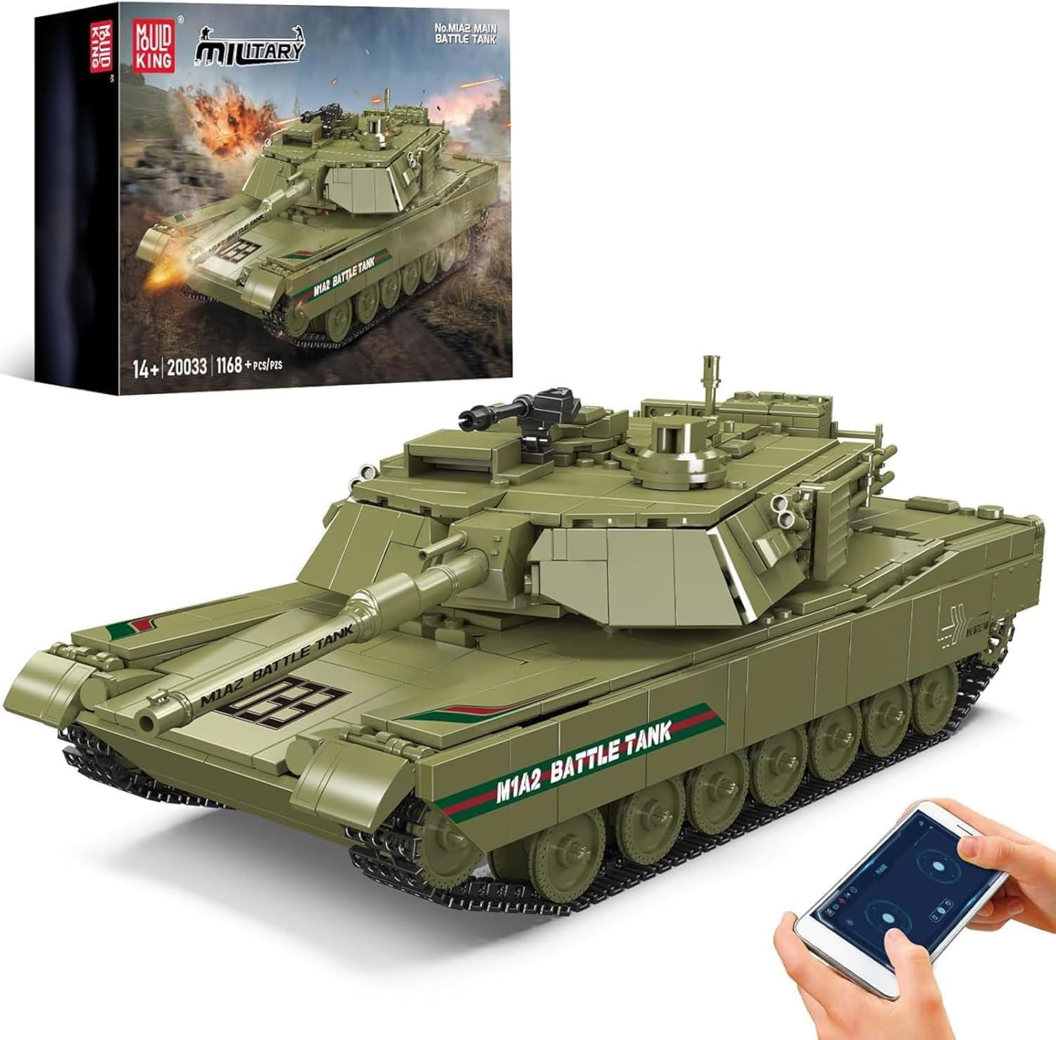 Mould King 20033 MIA2 Main Battle Tank Building Kits, MOC Military