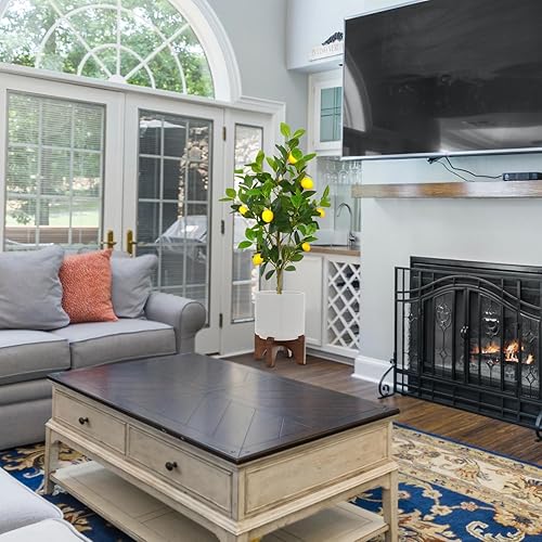 Miniatura 4 de BESAMENATURE Limonero artificial de 3.1 pies de alto, árbol de tacto sintético para decoración de oficina en el hogar e interior