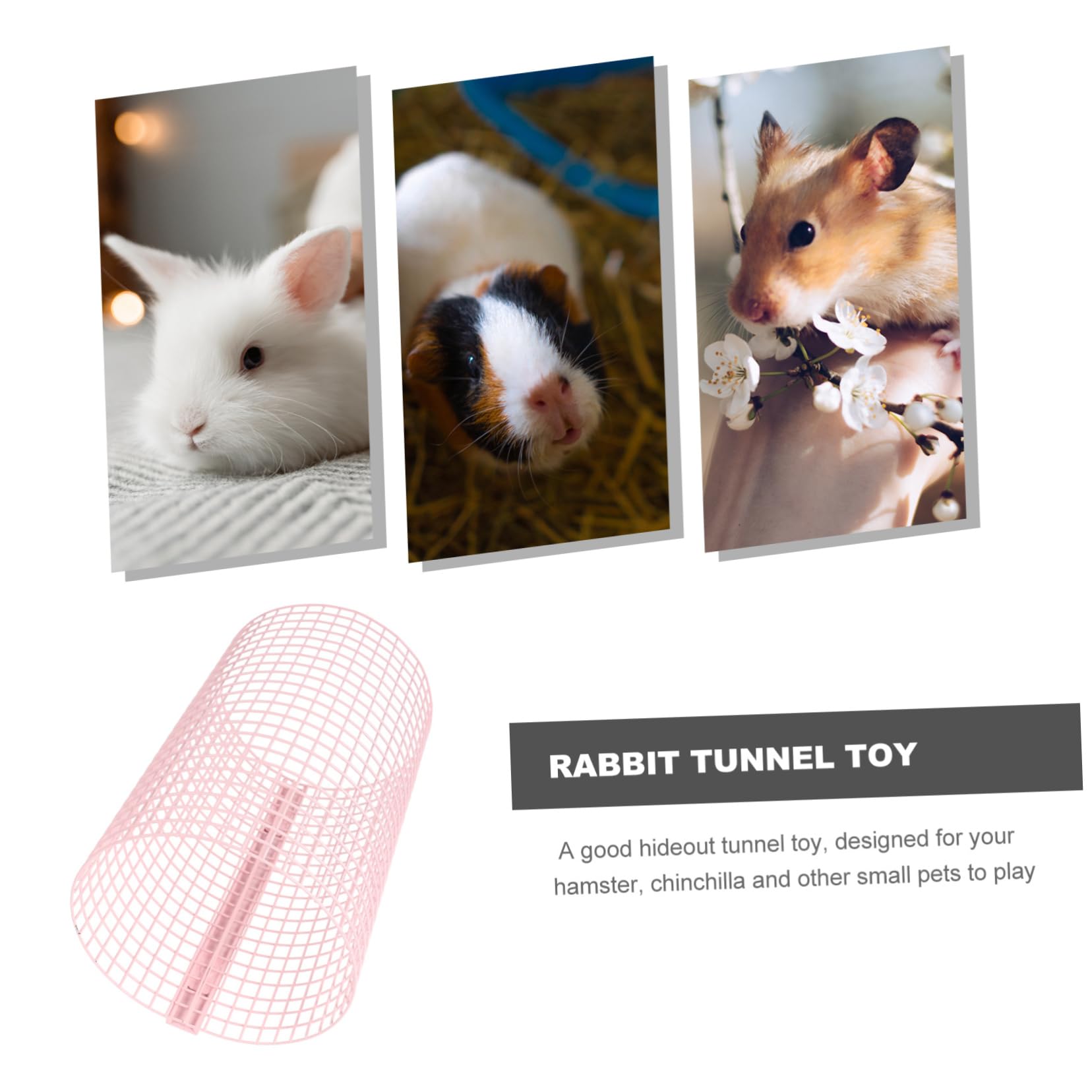 Rosa Runder Hamstertunnel aus Eisen für Spiel und Käfig
