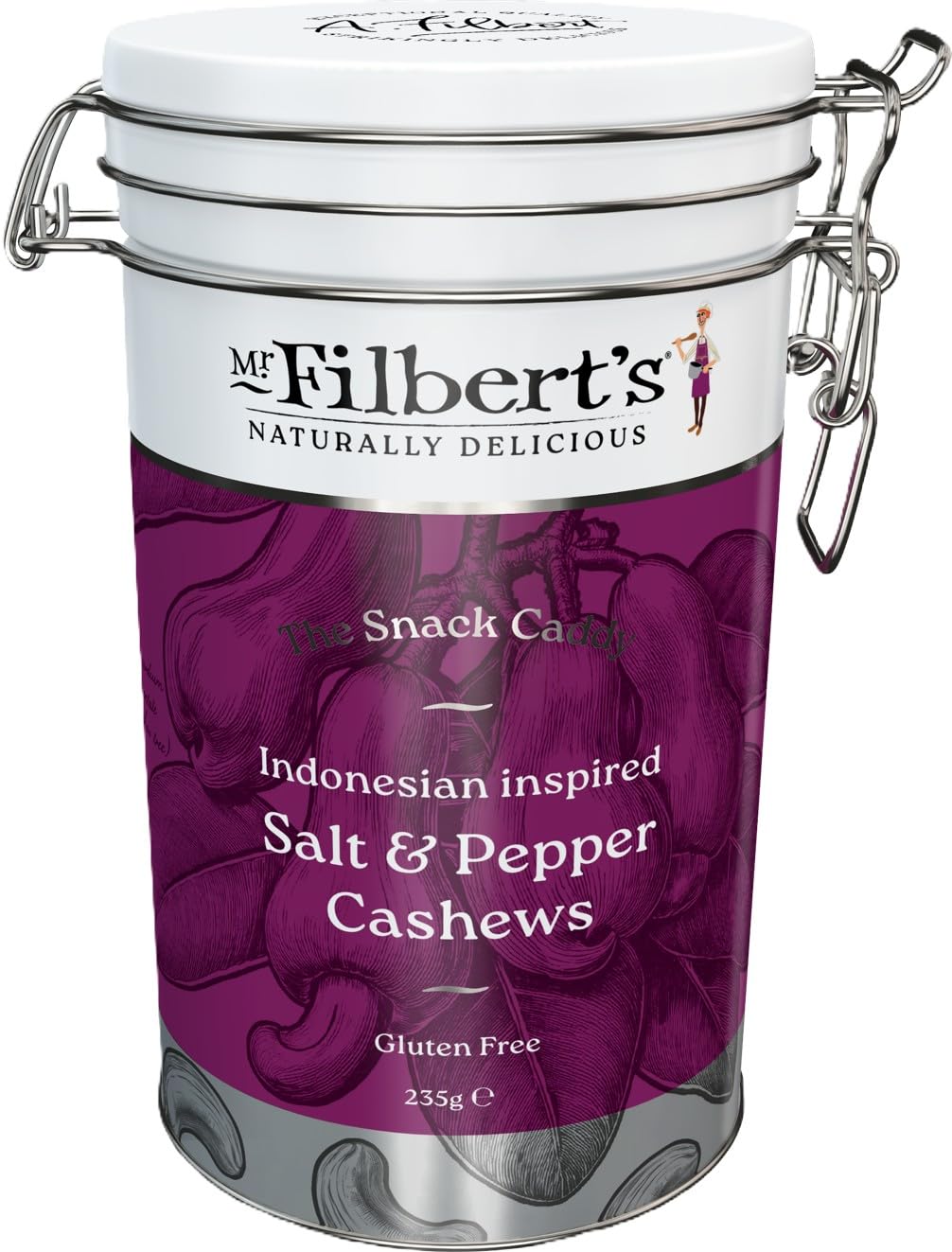 Mr Filbert’s Indonesian Inspired Salt & Pepper Cashews – 235g Sharing Bag | Cashews with Exotic Seasoning | Vegan, Gluten Free