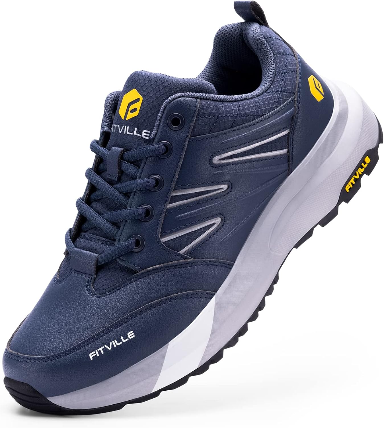 FitVille Mens Wide Hiking Shoes Waterproof Outdoor Work