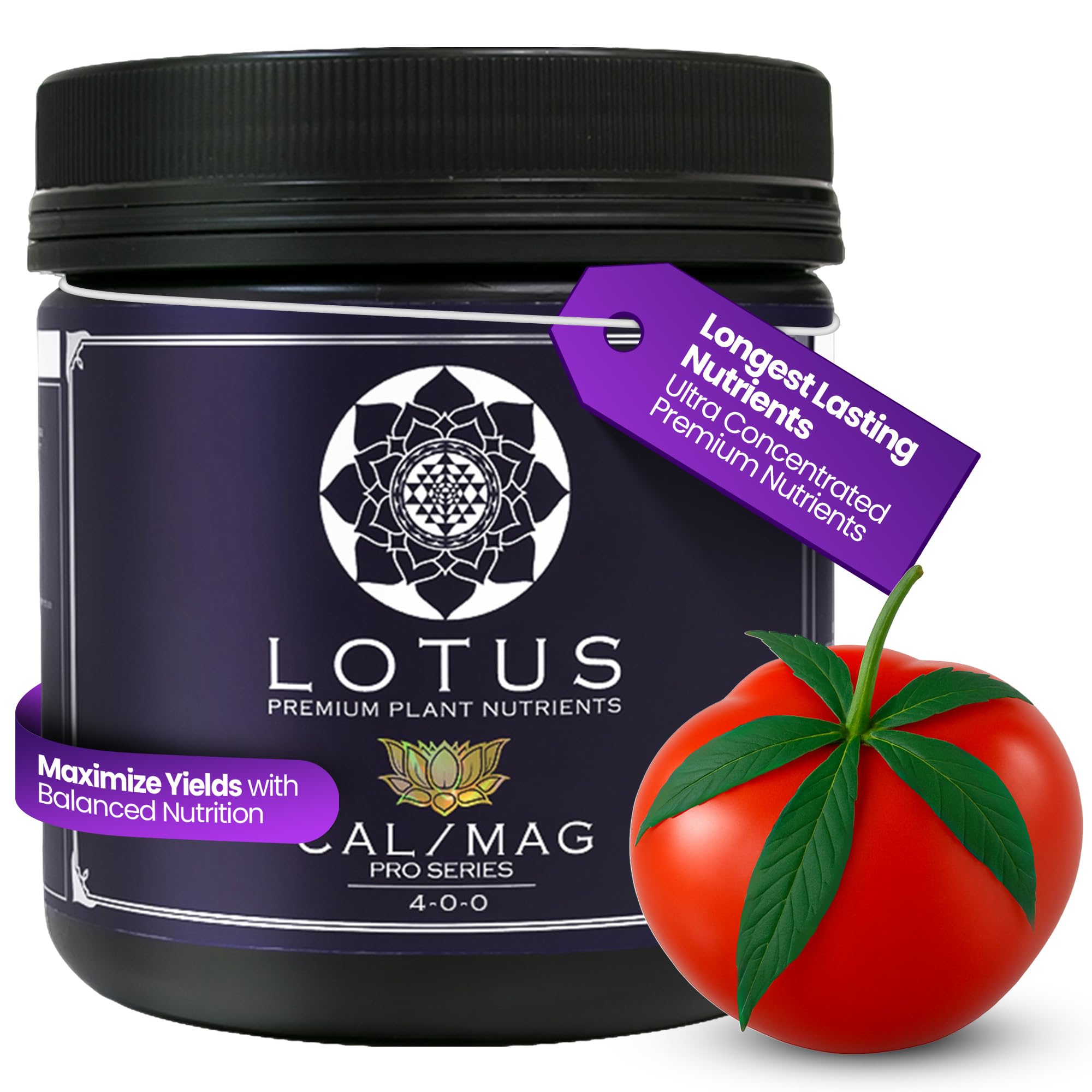 Lotus Nutrients Cal-Mag Pro Series - All Natural Premium Powdered Plant Nutrients with Calcium and Magnesium for Hydroponic Coco Coir and Soil | Improve Plant Health Indoor and Outdoor Gardens (15oz)