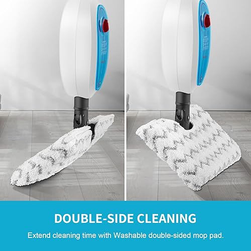 Miniatura 4 de Moolan Trapeador de vapor, 10 en 1, multiusos, potente vaporizador desmontable de vapor para madera, azulejos, laminado, limpieza de todos los pisos