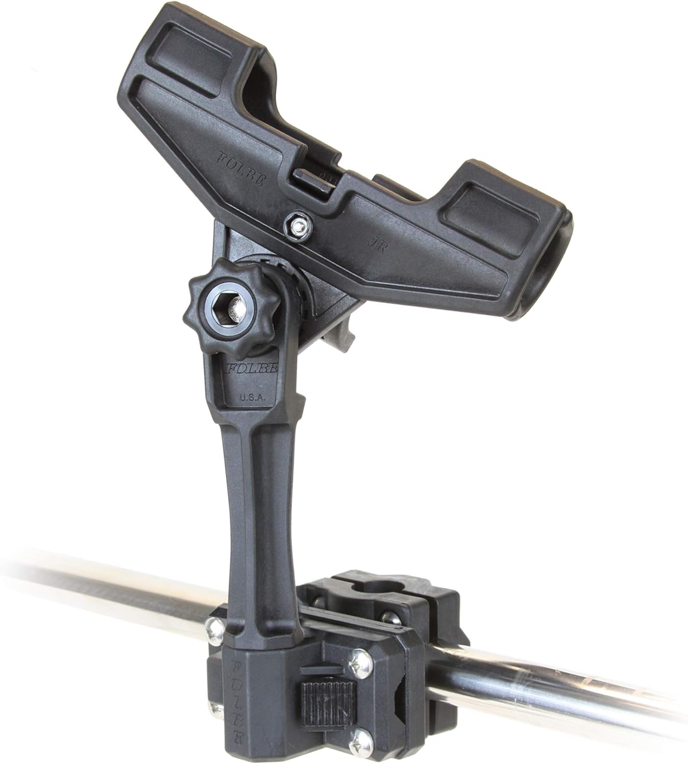 F105 - Advantage JR Extended Universal Rail Mounted Rod Holder - Fits 1.040"-1.35" Round Rails