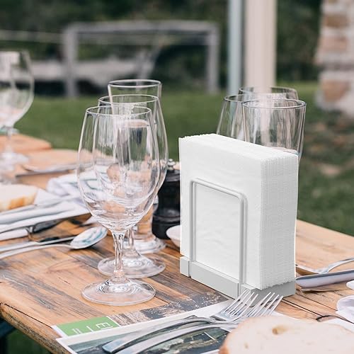 Vista 90 de Wican Bandeja para toallas de invitados para baño, soporte de servilletas de roble y hierro para tocador, mesa de comedor, cesta de madera