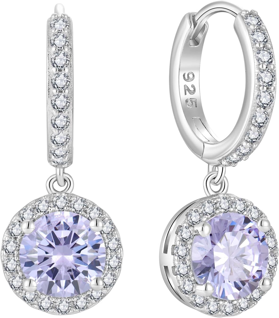 Starchenie Huggie Hoop Earrings 925 Sterling Silver Birthstones Dangel Drop Earrings Gift for Women