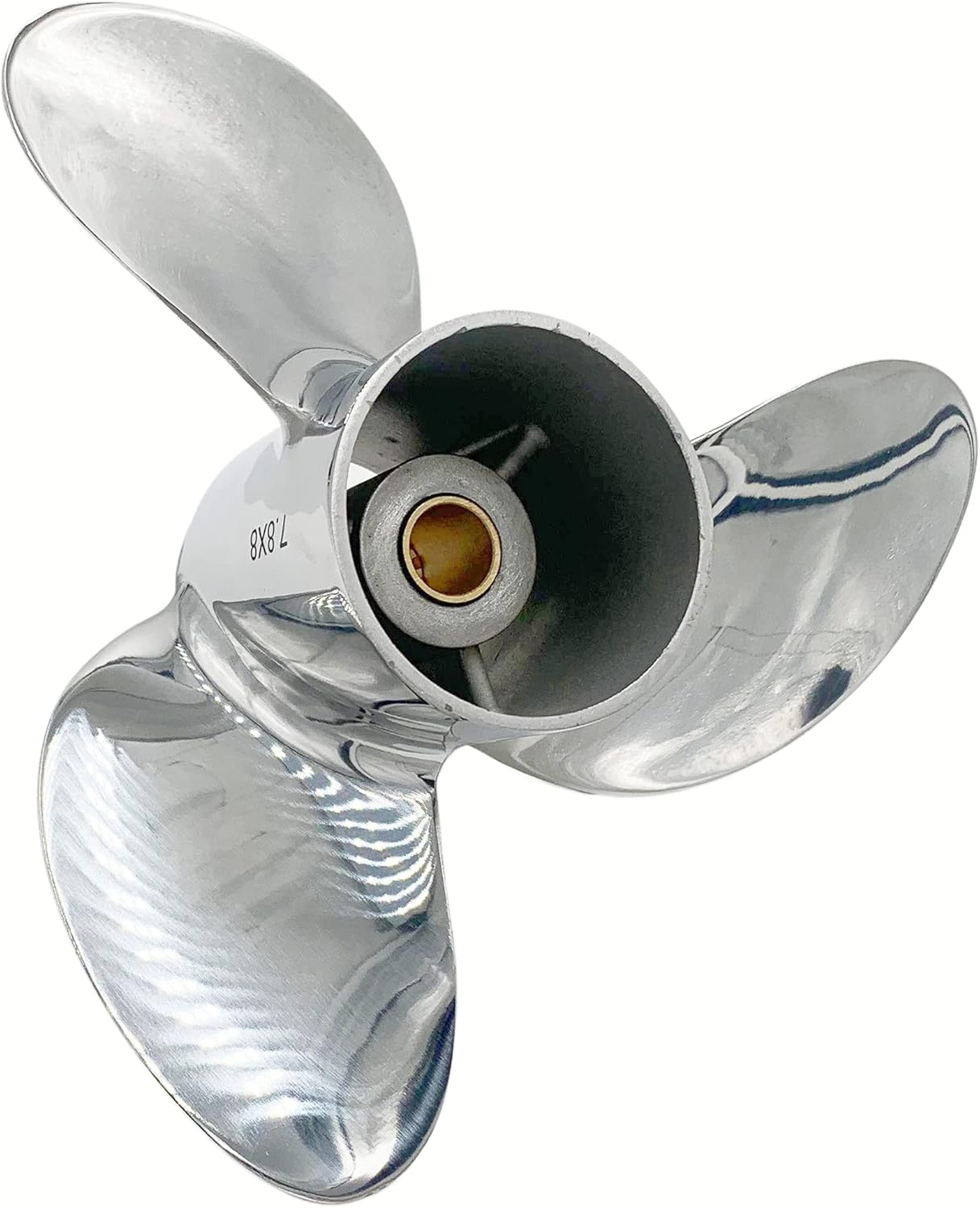 Boat Propeller 7.8x8 Fit for Tohatsu Outboard 5HP-6HP 3 Blades Stainless Steel Prop SS 12 Tooth Propel RH OEM NO: 3R1B64514-2 7.8x8