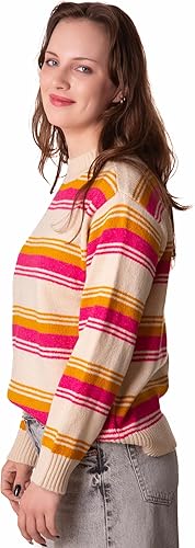 Vista 5 de Suéter a rayas súper suave y acogedor para mujeres, niñas, adultos, adolescentes, más disfraces de Halloween