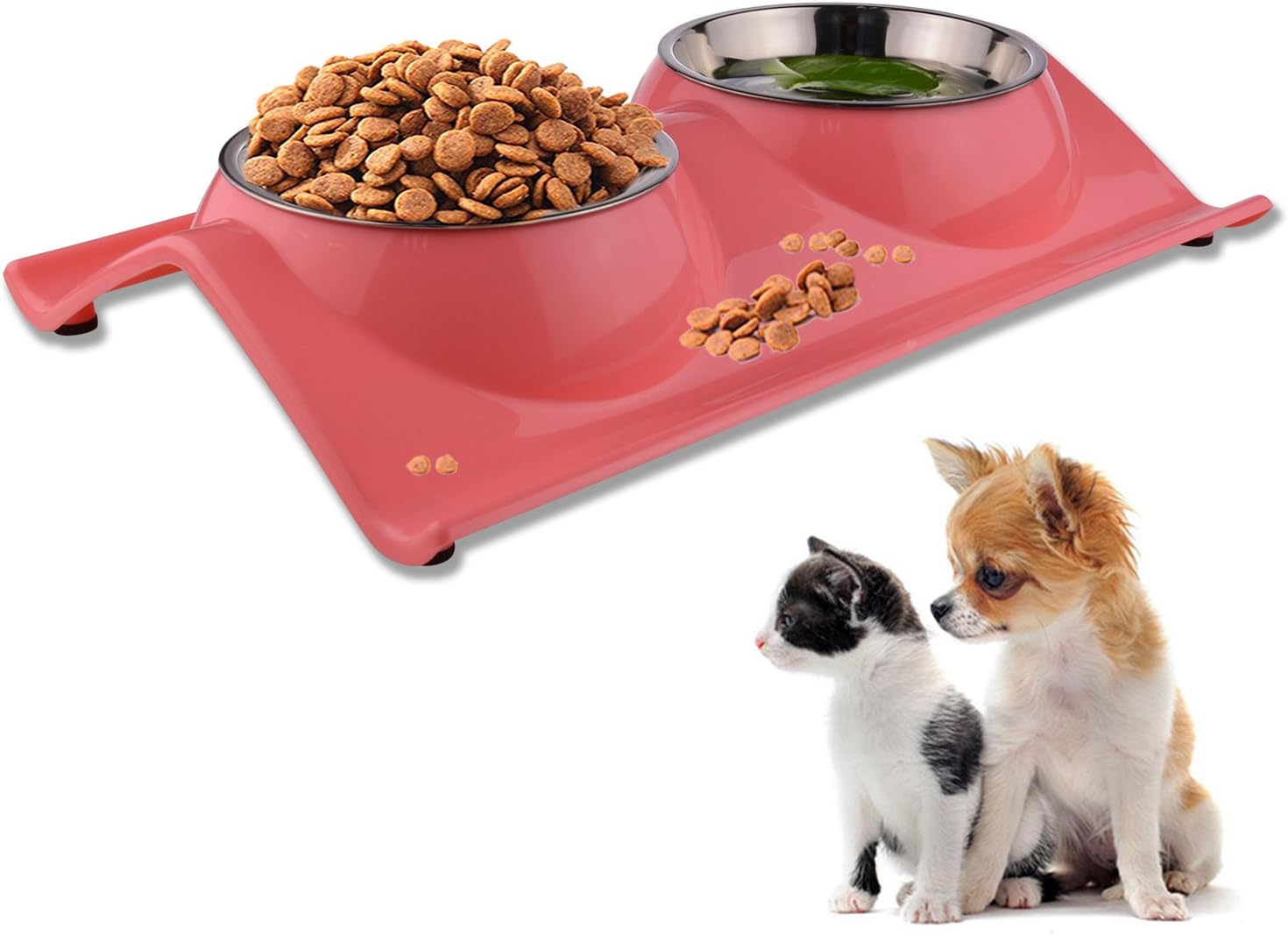 LOVE'S Dog Bowls Pet Food Bowl Raised Cat Puppy Bowls No Spill Elevated Eating Feeding Dog Bowl Set Water Feeder for Small Animals No…