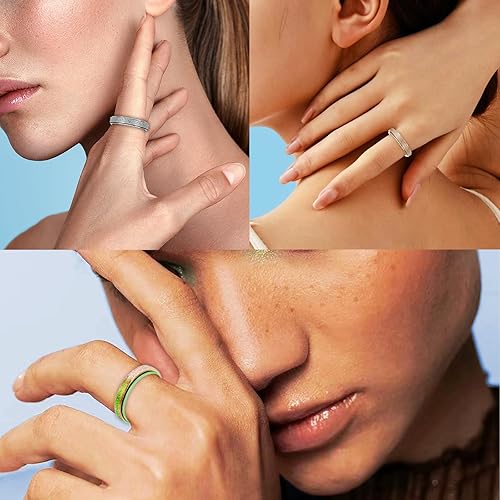 Miniatura 9 de LuckyAmor Anillo giratorio para la ansiedad para mujer anillo para la ansiedad artículos para aliviar la ansiedad anillos giratorios para la