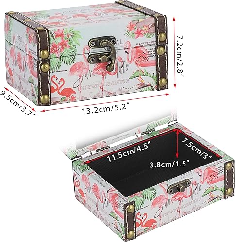 Miniatura 5 de Hipiwe Caja pequeña de madera del tesoro de cuero sintético para joyería cajas de recuerdo organizador de almacenamiento de baratijas para niños y