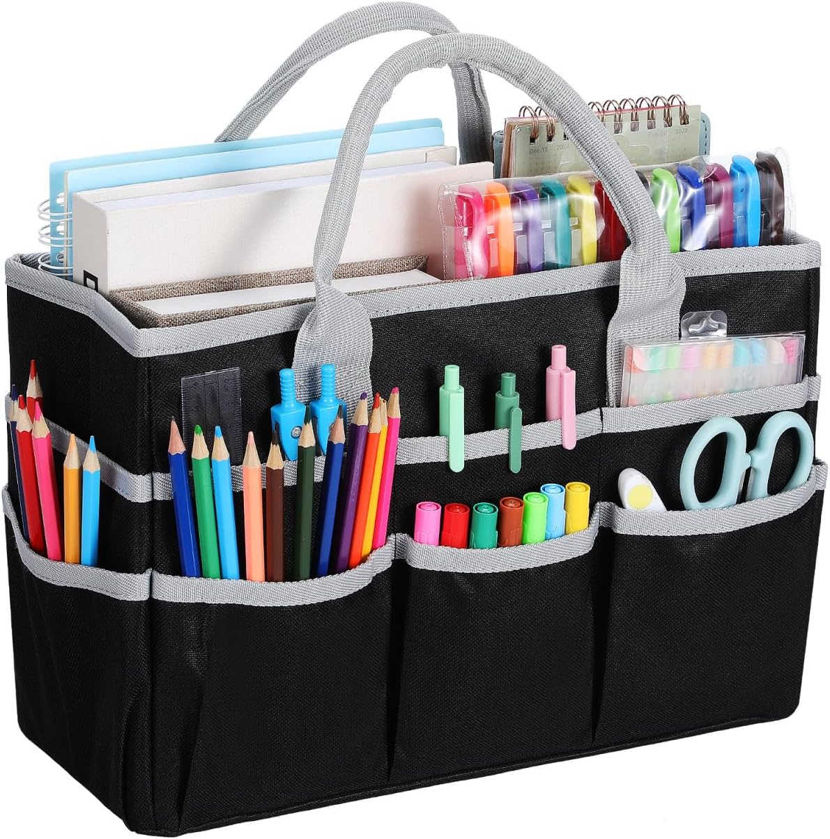 Operitacx Waterproof Tote Organizer Bag with Multifunctional Compartments for Handbag Storage - Compact Lightweight for Travel Office and Daily Use 13.38X8.66X5.70In