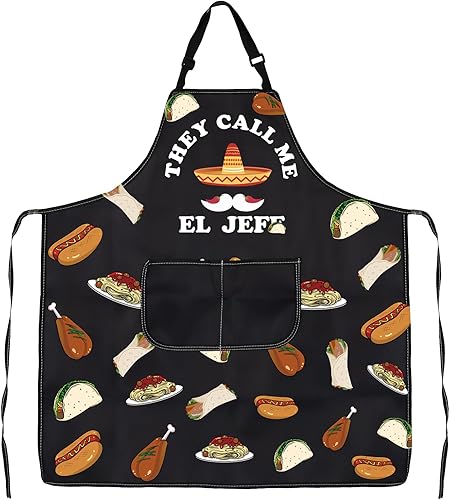 Miniatura 5 de They Call Me El Jefes - Delantal divertido jefe mexicano para cocinar, con bolsillos, para jefe, chiste, regalos de El Jefes