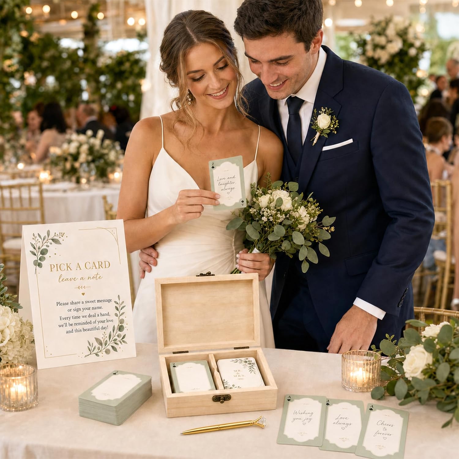 Eucalyptus Wedding Guest Book Playing Cards - Blank Deck Alternative