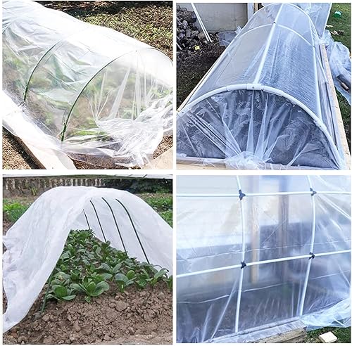 Miniatura 12 de Yowlieu Lámina de plástico transparente para invernaderos de 20 x 28 pies, 6 mil, resistente a los rayos UV, cubierta de plástico para invernaderos