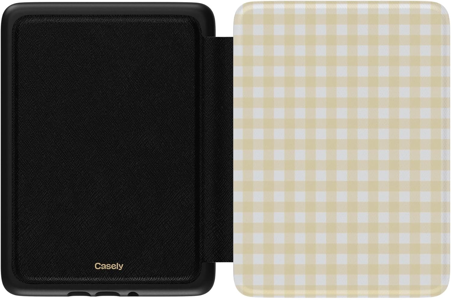 Casely Kindle Case | Pastel Picnic | Yellow Gingham | Compatible with 7” Kindle Colorsoft and 7” Kindle Paperwhite (12th Gen 2024 Models)