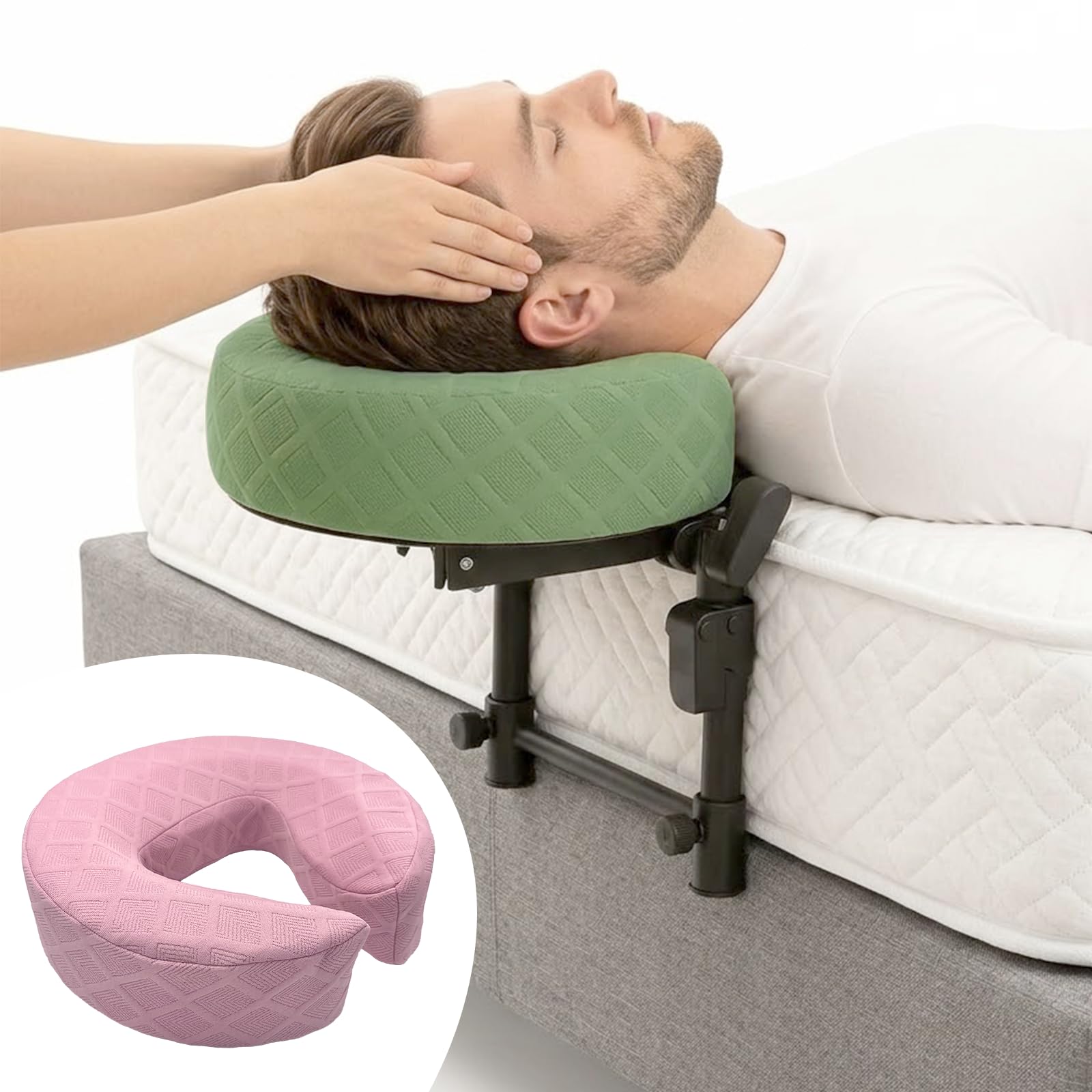 Photo 1 of **FACTORY SEALED**  OURSHE Massage Headrest for Bed with 2 Pack of Covers, Home Mattress Top Massage Kit, Adjustable Face Cradle for Professional and Home Use, Portable Face Down Head Holder Fits All Mattresses