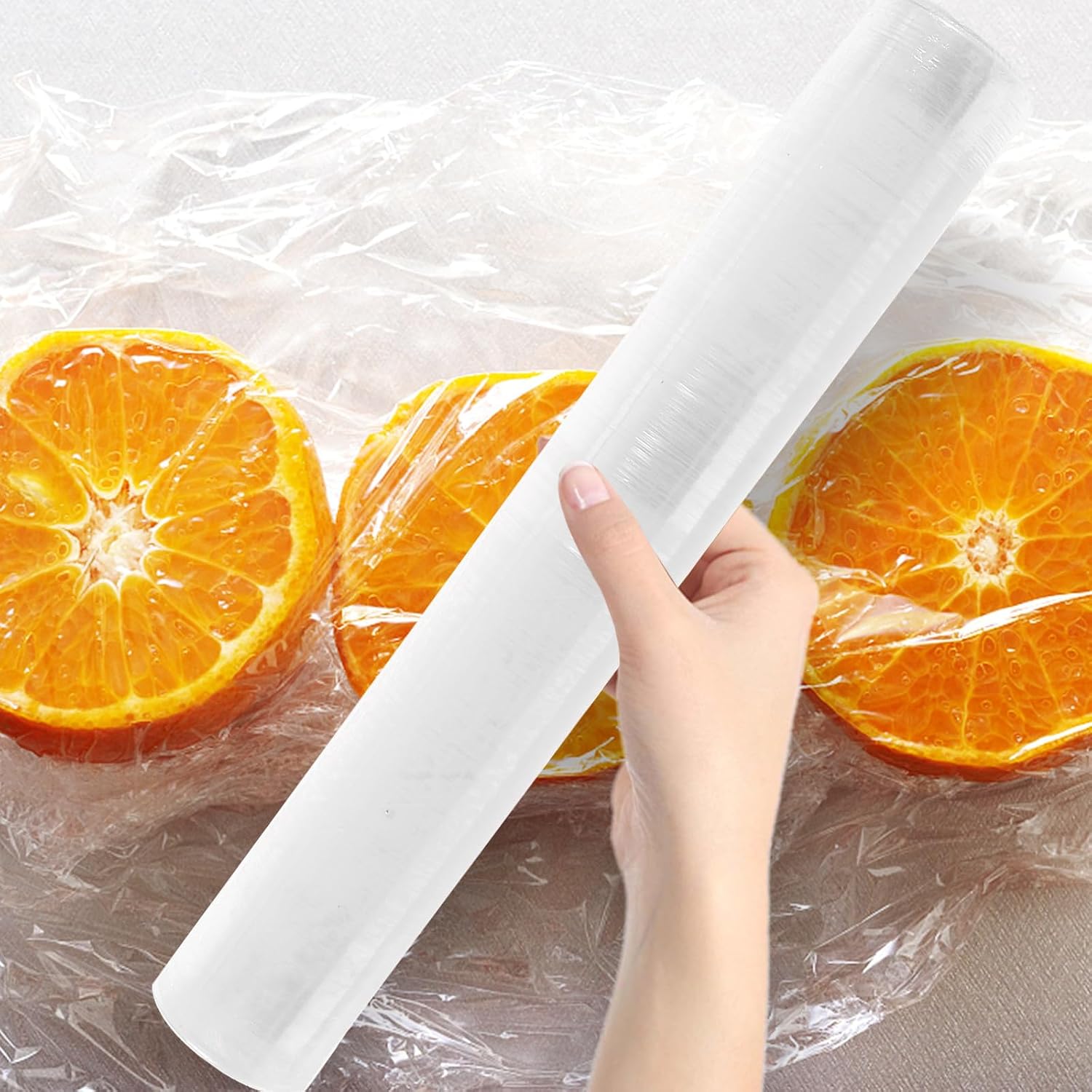 BESTYASH Food-grade Plastic Wrap Cling Film 30cm X 50m Roll for Kitchen Food Preservation and Fresh Keeping, Disposable Stretchy Food Storage Wrap for Home Use