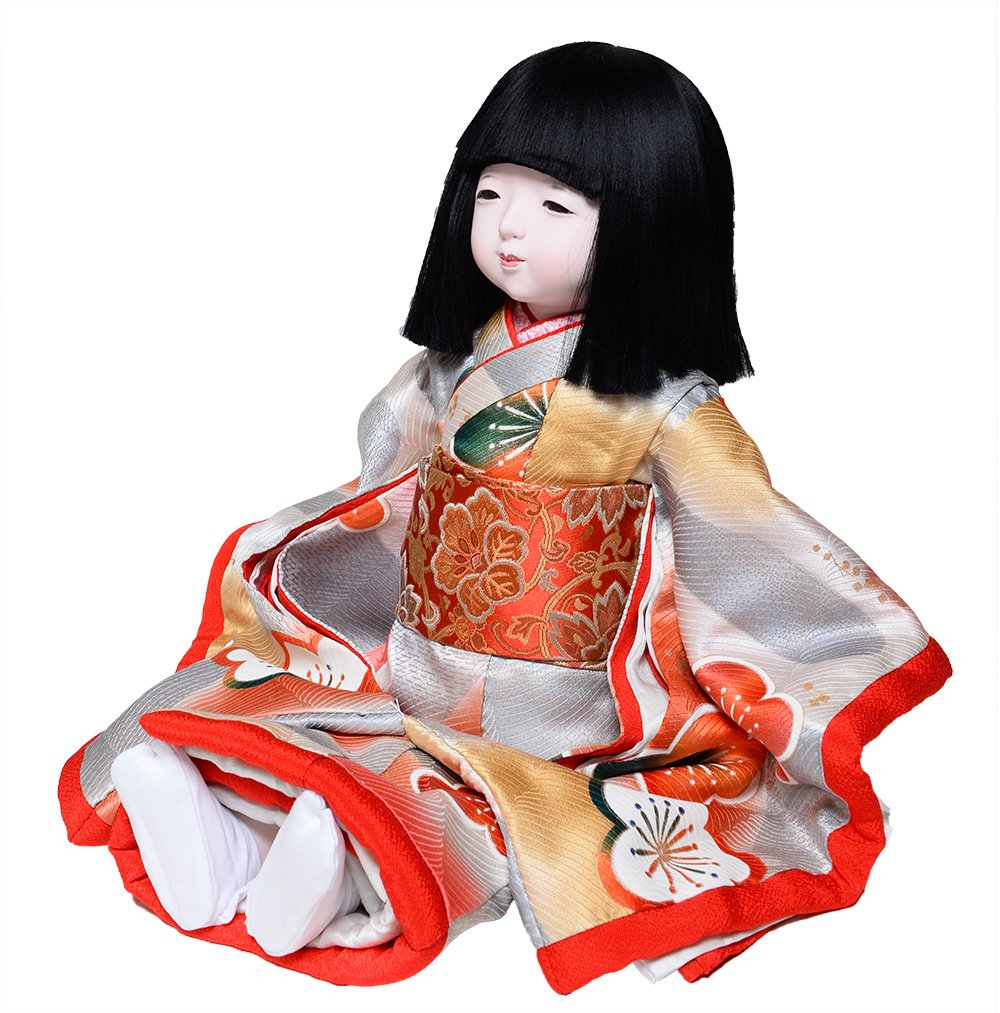Amazon | 【ひな人形】【市松人形】13号市松人形：正絹京染古布本