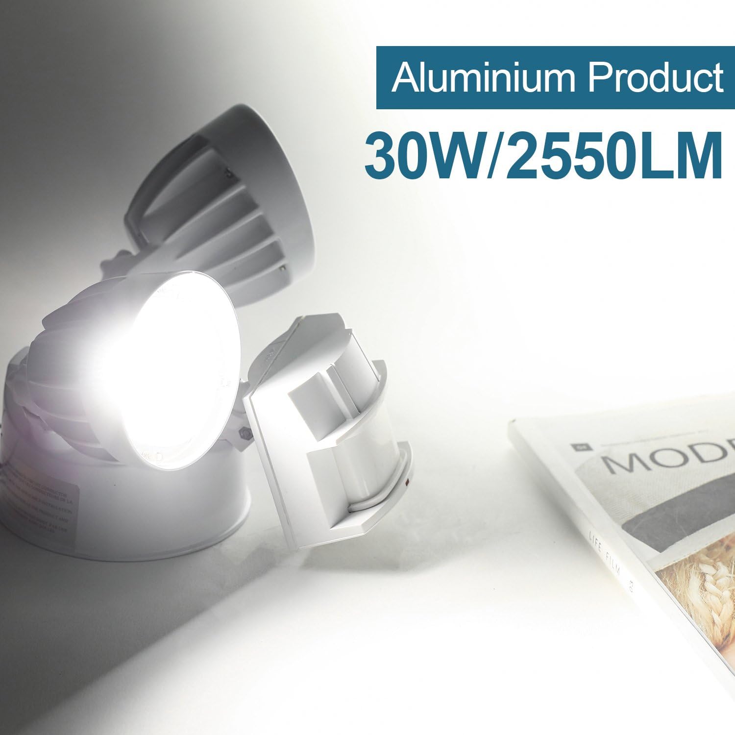 Amico 30W LED Security Light Motion Outdoor, Motion Sensor Light Outdoor, Dual-Head Motion Light, 2500LM 5000K Waterproof IP65, ETL Flood Lights