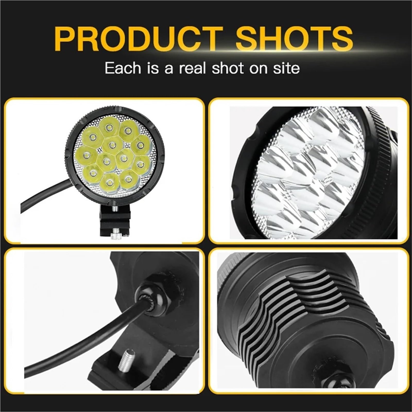 Moto Fari Stradali Spot Light Beam Per Fari Per Moto 12Chips 12-80V Lampeggianti Anteriori Supplementari A LED Lenti Fendinebbia
