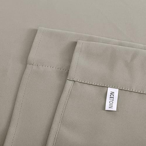 Miniatura 7 de NICETOWN Cortina de baño natural con aislamiento térmico y bloqueo de luz para cocina, panel de bolsillo para barra, 46 pulgadas de ancho por 63