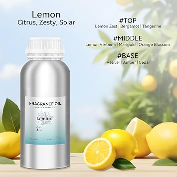 Plug in Diffuser, Waterless Oil Diffuser, Lemon Diffuser Oil (500ml / 16.9oz), Essential Oils