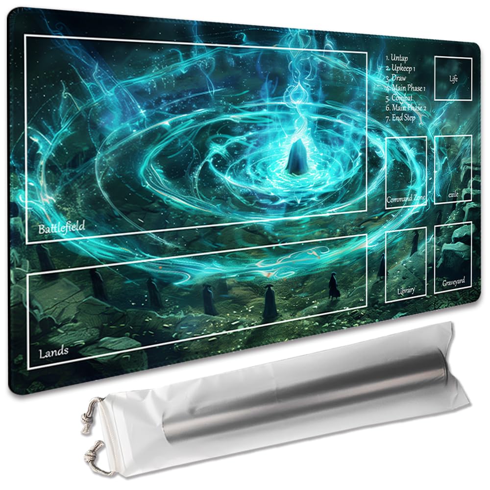 MTG Playmat with Zones Unofficial, Original Design Board Games Play mat 24x14 Inchnon Free Storage Bag - 2511271 (1118131, Zone)