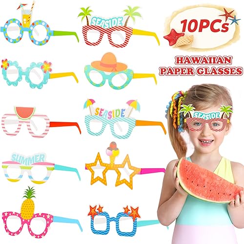 Miniatura 2 de 60 piezas hawaianas de fiesta para niños, rellenos de piñata Luau, pulseras para tatuajes, anillos, verano, playa, fiesta, gafas, flamenco, bolsas