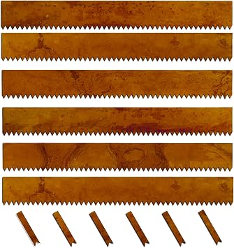 Cor-Ten Steel Landscape Edging with Rust Patina Finish, Pre-Rusted Cor-Ten Steel Landscape Edging, 42 inch Strips, 6 inch Depth 6 Pack