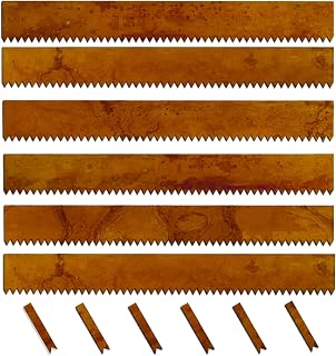 BUYYAH Cor-Ten Steel Landscape Edging with Rust Patina Finish, Pre-Rusted Cor-Ten Steel Landscape Edging, 42 inch Strips, 6 inch Depth (6 Pack)