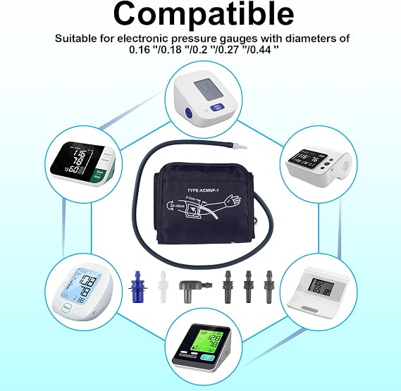 Extra Large Blood Pressure Cuff 22-42cm for Omron Monitors Cuff | Adjustable Adult Replacement Blood Pressure Cuff with 6 Connectors Compatible with Most BP Monitors Big Arms Women Men