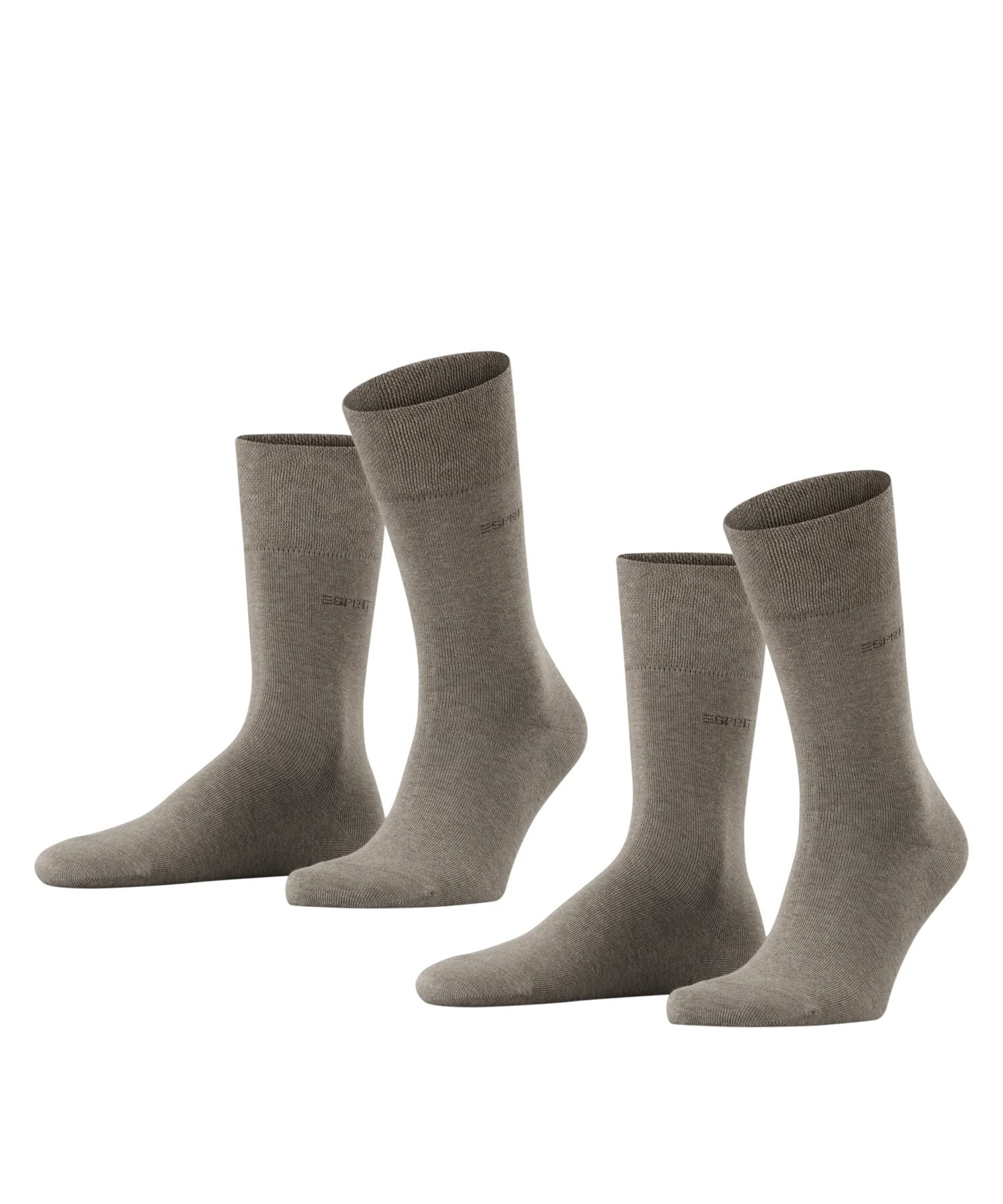 ESPRIT Men's Basic Easy Multipack M So Cotton Plain 2 Pairs Socks, Brown Nutmeg Melange 5410, 8.5-11