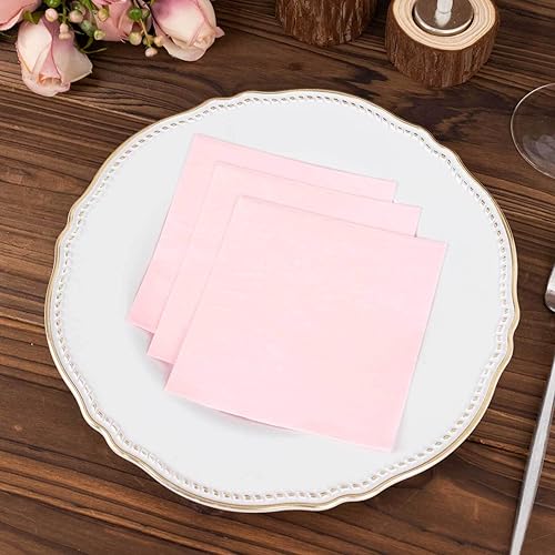 Miniatura 6 de Efavormart - Paquete de 50 servilletas desechables de papel de 2 capas de 5 x 5 pulgadas, color rosa, 5 x 5 pulgadas, 18 GSM