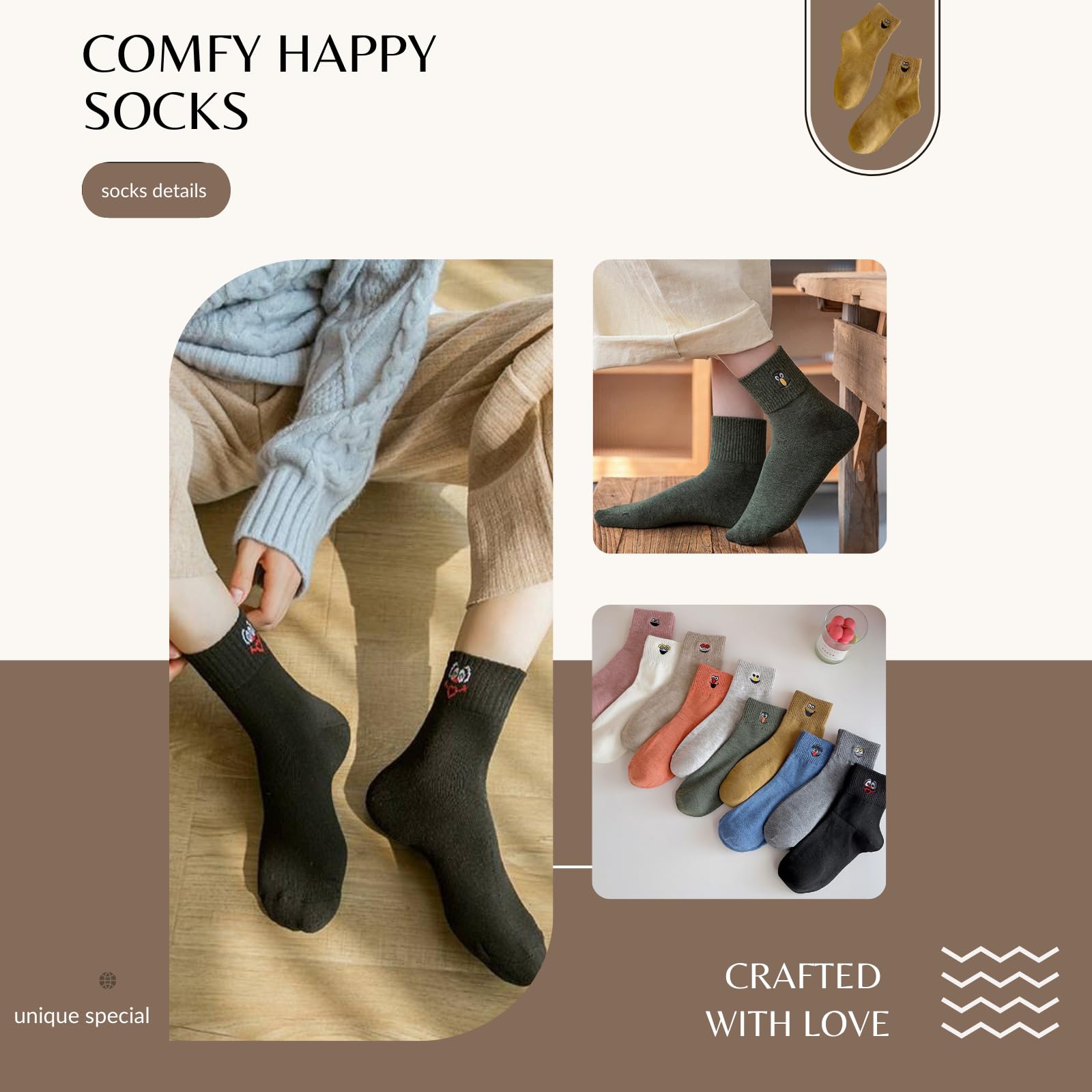 Sporzin Calzini Donna 10 Paia Calzini Cotone Donna Calzini Divertenti Calzini Donna Cotone Calze Colorate