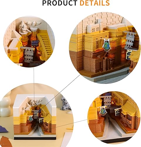 Miniatura 5 de Bloc de notas de calendario 3D 2024, calendario de piezas de tiempo LED, calendario creativo de escritorio, cuaderno de notas, calendario adhesivo