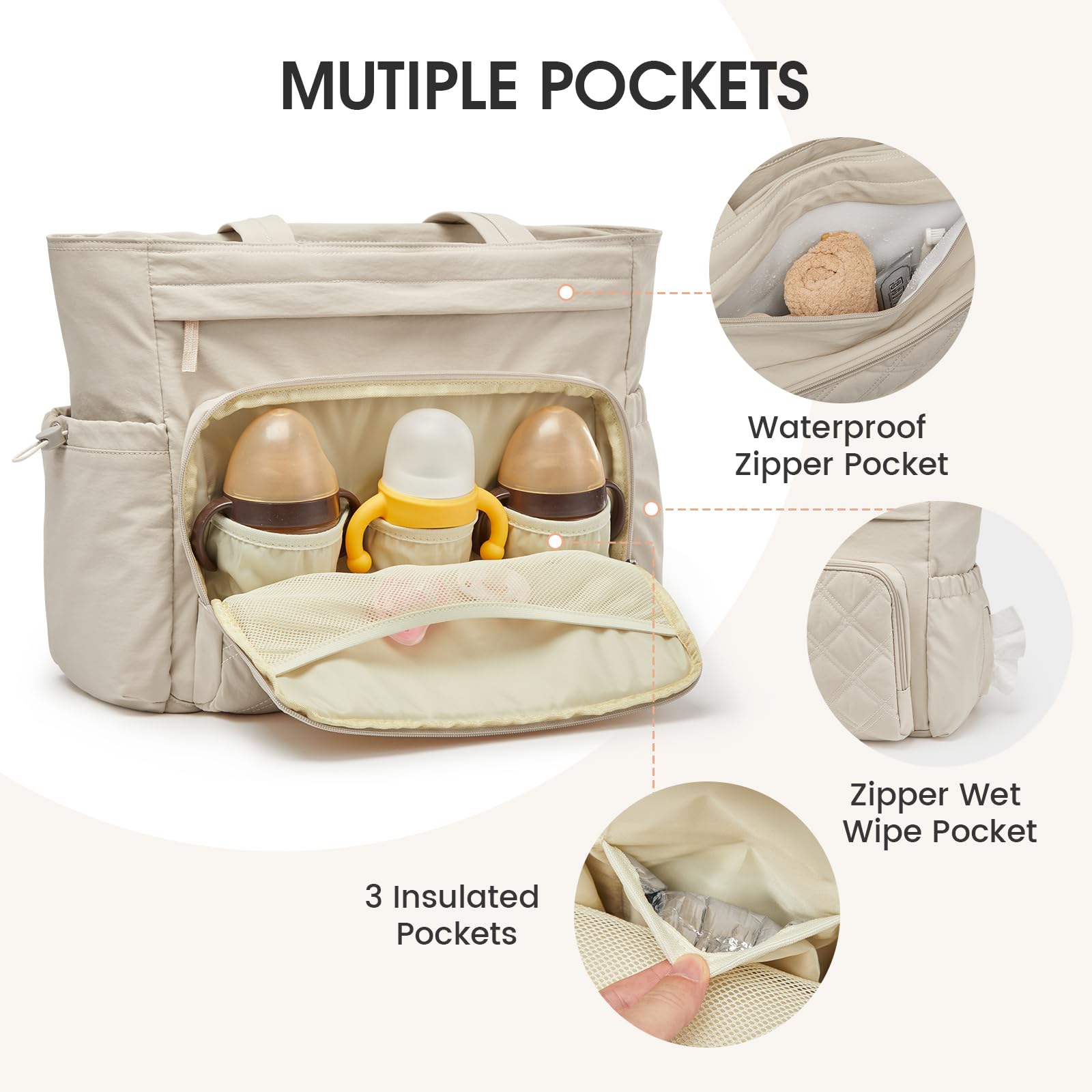 G4Free 3-in-1 Wickeltasche, Wickelrucksack Groß mit Wickelunterlage, Multifunktions Babytasche Fächern für Damen und Herren, Kinderwagenhaken Diaper Bag für Reisen/Babypflege