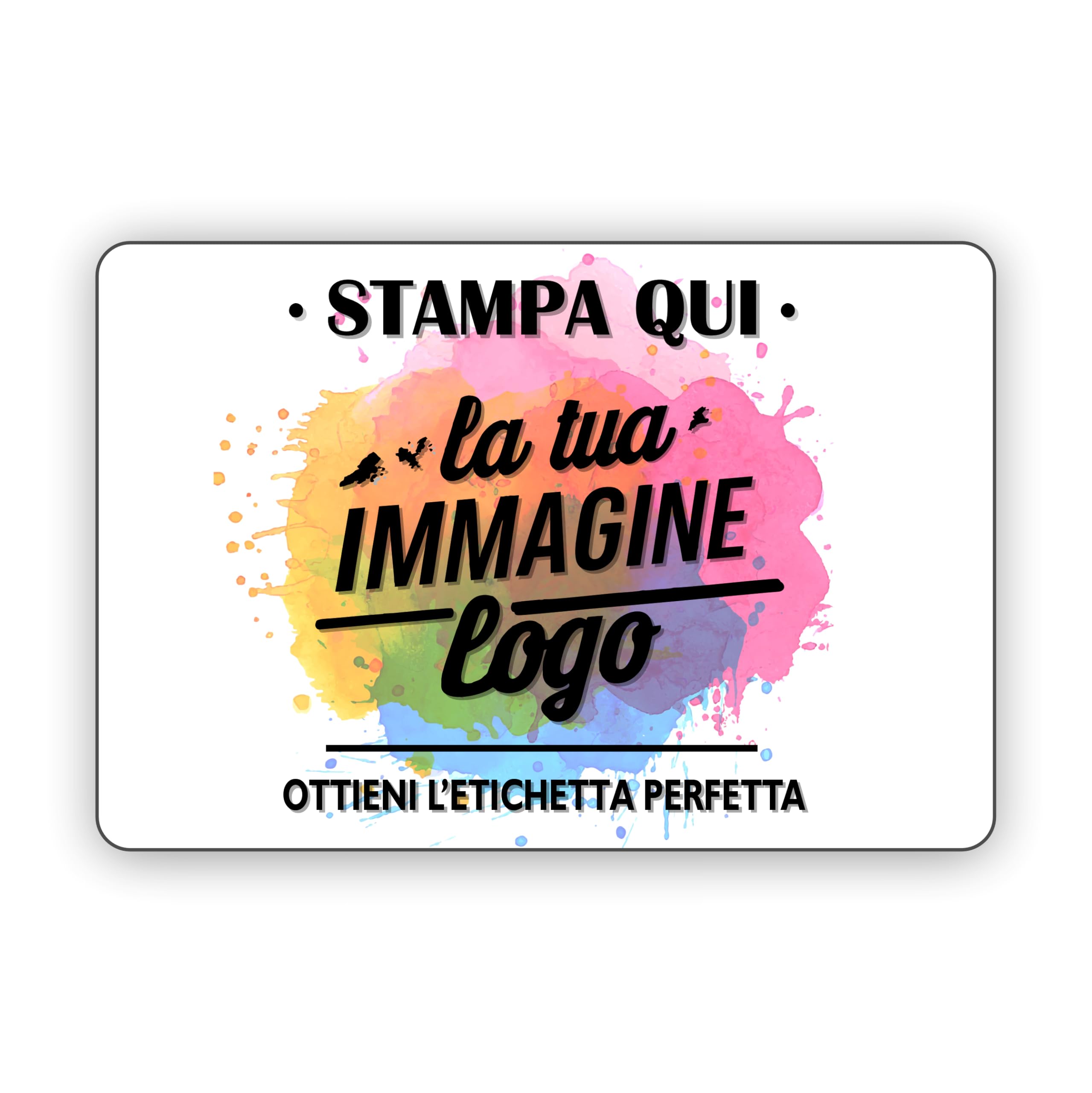 100 Adesivi Personalizzati - Etichette Adesive Personalizzate per Aziende, Sticker Personalizzati Compleanni, Logo - Grafica HD (Rettangolo, 7x5 cm)